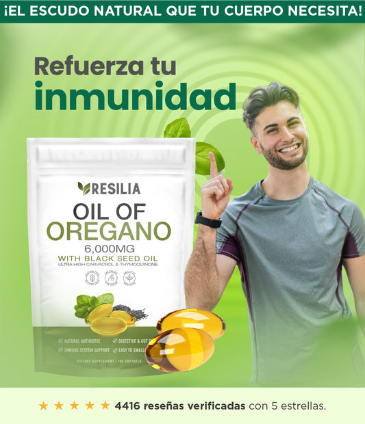 Cápsulas blandas de aceite de orégano Resilia.